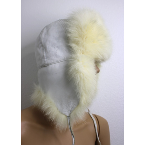 Mitchie's Matchings HAT Fur & Leather Shadow FOX Winter Trapper Canada Vintage - Picture 3 of 14